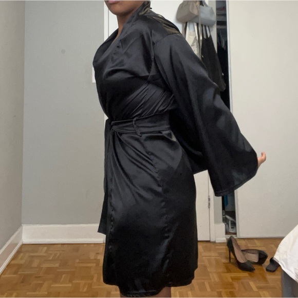 Black Satin Robe - Picture 6 of 6